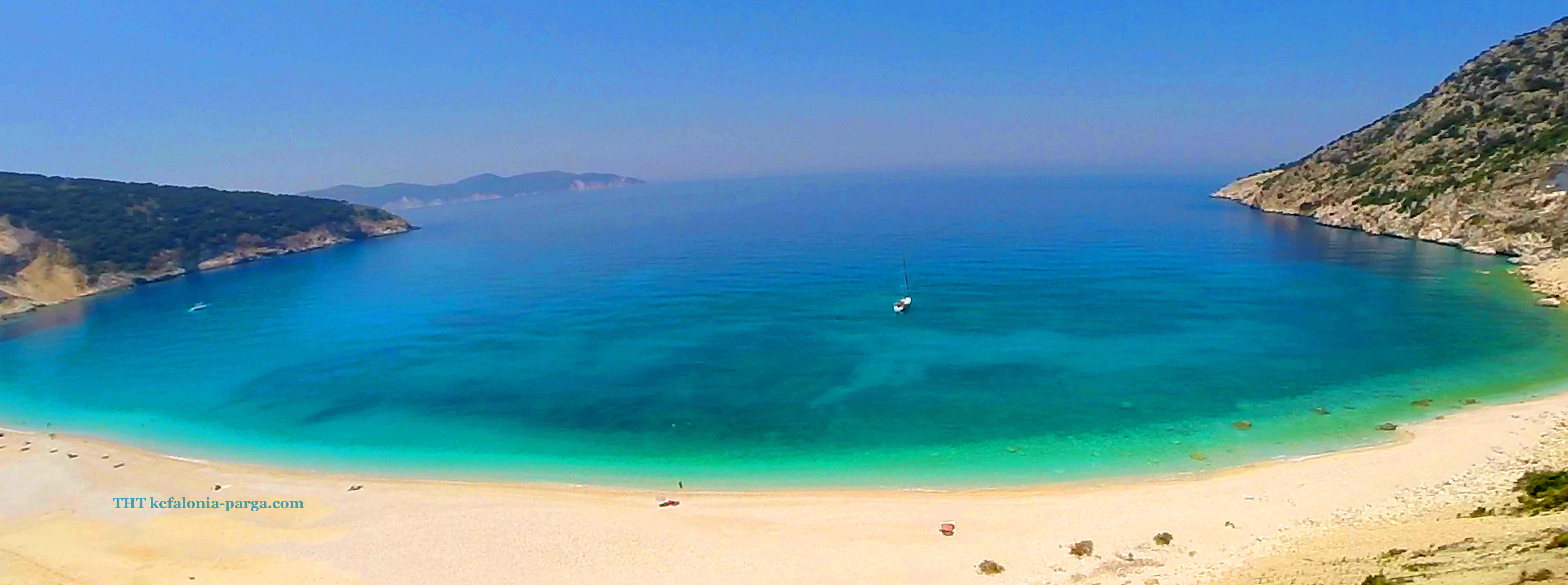 Kefalonia beaches: Myrtos beach. Greece vacations.